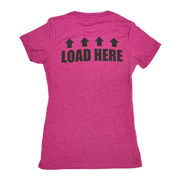 Load Here Short Sleeve T-Shirt - Womens Squat Shirt Tee - Barbent Fitness