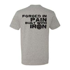 Forged In Pain Built With Iron T-Shirt - Mens Short Sleeve Tee Shirt - Barbent Fitness